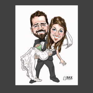 Wedding Caricature Gift For A St. Louis Couple