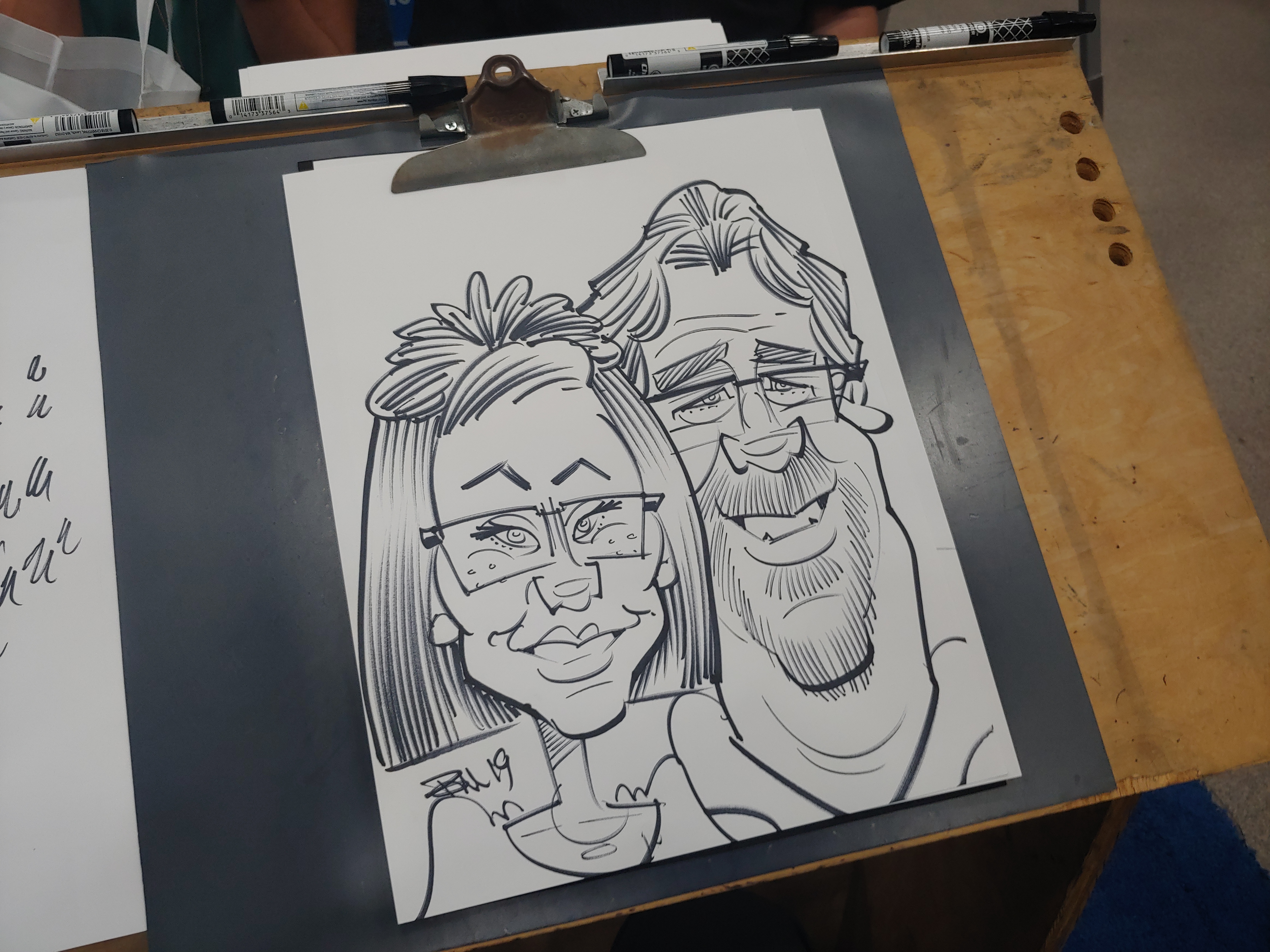 Caricature at Gateway Center Collinsville during the Illinois Funeral Directors Association Conference